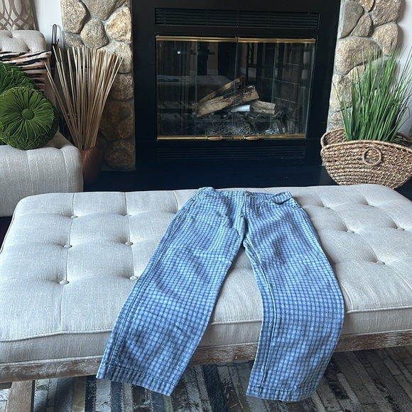 Reformation Valley Plaid Roper Straight Leg Jeans - 25